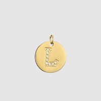1 Piece Stainless Steel Zircon 14K Gold Plated Letter Polished Pendant sku image 4