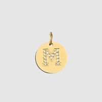 1 Piece Stainless Steel Zircon 14K Gold Plated Letter Polished Pendant sku image 25
