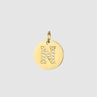 1 Piece Stainless Steel Zircon 14K Gold Plated Letter Polished Pendant sku image 23