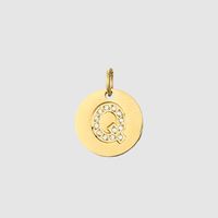 1 Piece Stainless Steel Zircon 14K Gold Plated Letter Polished Pendant sku image 21