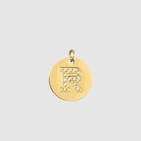 1 Piece Stainless Steel Zircon 14K Gold Plated Letter Polished Pendant sku image 24