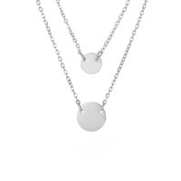 Emanco  Necklace European And American Fashion Twin Clavicle Chain Double Layer Chain Necklace Stainless Steel Pendant sku image 1