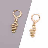 Punk Cute Curly Little Snake Pendant Ear Ring Trend Mini Animal Earrings Wholesale Nihaojewelry sku image 2