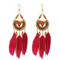 Ethnic Style Earrings Triangle Feather Earrings Jewelry Tassel Earrings Wholesale Nihaojewelry sku image 1