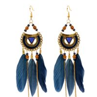Ethnic Style Earrings Triangle Feather Earrings Jewelry Tassel Earrings Wholesale Nihaojewelry sku image 2