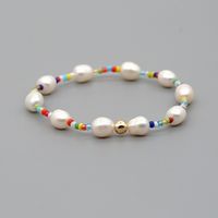 Simple Natural Freshwater Pearl Bracelet Original Design Woven Color Rice Beads Handmade Jewelry Wholesale Nihaojewelry sku image 3