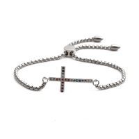 Fashion Jewelry Stainless Steel Color Bracelet Color Zirconium Cross Men's Bracelet Wholesale Nihaojewelry main image 5