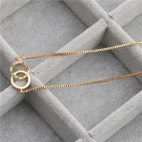 Fashion Jewelry Micro-set Zircon Double Ring Hanging Necklace Copper Wholesale Nihaojewelry main image 1