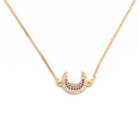 Fashion Jewelry Micro-set Zircon Sun Flower Moon Hanging Necklace Copper Wholesale Nihaojewelry main image 2
