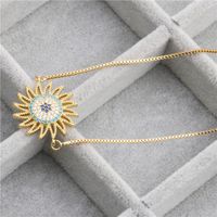 Fashion Jewelry Micro-set Zircon Sun Flower Moon Hanging Necklace Copper Wholesale Nihaojewelry main image 4