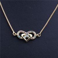 Fashion Simple  Copper Necklace 8-word Infinity Love Micro-set Zircon Necklace Wholesale Nihaojewelry main image 6
