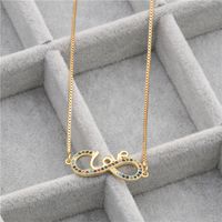 Fashion Simple  Copper Necklace 8-word Infinity Love Micro-set Zircon Necklace Wholesale Nihaojewelry main image 3