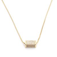 Fabrik Direkt Verkauf Mikro Eingelegter Zirkon Barsche Taille Zylindrische Diamant Damen Halskette Copper Necelet main image 3
