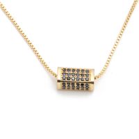 Micro-ensemble Zircon Sauvage Taille Cylindrique Diamant Dames Collier Cuivre En Gros Nihaojewelry main image 4