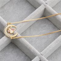Jewelry Micro-set Zircon Moon Bee Ring Hanging Necklace Copper Wholesale Nihaojewelry main image 3