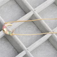 Außenhandel Europäischer Und Amerikanischer Schmuck Mikro Eingelegter Zirkon Mond Biene Ring Hängende Halskette Copper Necelet main image 6
