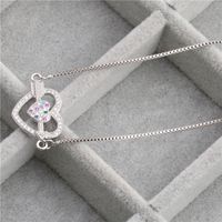 Hot Sale Copper Necklace Micro-set Color Zirconium Peach Heart Love Necklace Copper Wholesale Nihaojewelry main image 5