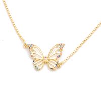 Micro-ensemble Zircon Papillon Courageux Chiots Chauve-souris Suspendus Collier Cuivre En Gros Nihaojewelry main image 2