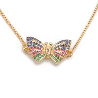 Micro-ensemble Zircon Papillon Courageux Chiots Chauve-souris Suspendus Collier Cuivre En Gros Nihaojewelry main image 6