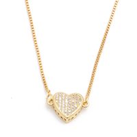 Hot Sale Copper Necklace Micro-set Zircon Peach Heart Love Necklace Copper Wholesale Nihaojewelry main image 1
