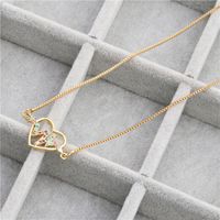 Hot Sale Copper Necklace Micro-set Zircon Peach Heart Love Necklace Copper Wholesale Nihaojewelry main image 4