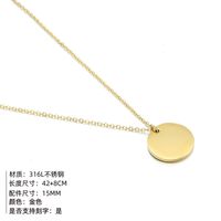 New Accessories Stacked Multi-layer Stainless Steel Necklace 316l Round Pendant Wholesale Nihaojewelry main image 4
