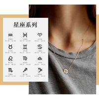 Geometric Glossy Necklace 316l Stainless Steel Lettering Constellation Pendant 9mm Jewelry Wholesale Nihaojewelry main image 2
