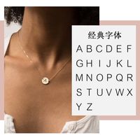 Classic Titanium Steel Rose Gold Necklace Creative Lettering Alphabet Pendant Short Clavicle Chain Wholesale Nihaojewelry main image 1