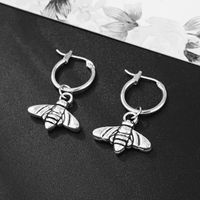 European And American Personalized Earrings Punk Vintage Alloy Bee Butterfly Insect Pendant Ear Ring Hoop Ear Clip Female main image 4