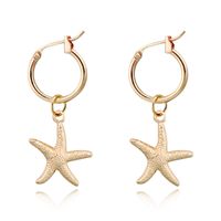 Korean Cute Personality Alloy Animal Hoop Earrings Goldfish Snail Starfish Mini Pendant Earclip Earrings Female main image 6