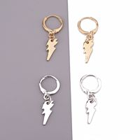 Fashion Simple Personalized Punk Alloy Lightning Hoop Earrings Ear Ring Hoop Ear Clip Neutral  Explosion main image 6