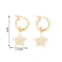 Simple Alloy Hoop Earrings Cute Hollow Five-pointed Star Pendant Ear Ring Wholesale Nihaojewelry main image 4