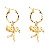 Cute Fashion Three-dimensional Angel Angle Pendant Earclip Earrings Women's Gold Silver Earrings Foreign Trade Earrings main image 1