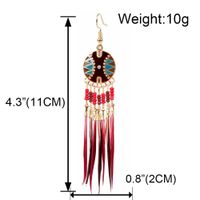 Fashion New Retro  Long Tassel Feather  Pearl Wild Earrings Wholesale Nihaojewelry main image 6