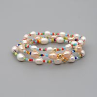Simple Natural Freshwater Pearl Bracelet Original Design Woven Color Rice Beads Handmade Jewelry Wholesale Nihaojewelry main image 6