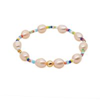 Simple Natural Freshwater Pearl Bracelet Original Design Woven Color Rice Beads Handmade Jewelry Wholesale Nihaojewelry main image 5