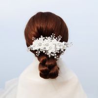 Coréenne Mariée Coiffure Fleur Tête Perle Strass Clip En Épingle À Cheveux En Gros Nihaojewelry main image 3