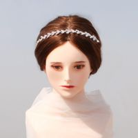 Koreanisches High-end-luxus-zirkon-stirnband Hand Gefertigter Kristall Tägliches All-match-stirnband Brautjungfer Blumen Mädchen Einfaches Hochzeits Kopfschmuck main image 3