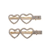 Korean Fashion Simple Love Shape  Rhinestone Duckbill Clip Bangs Clip Wholesale Nihaojewelry main image 6