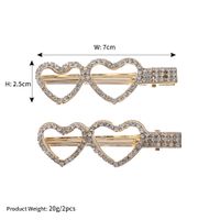 Korean Fashion Simple Love Shape  Rhinestone Duckbill Clip Bangs Clip Wholesale Nihaojewelry sku image 2