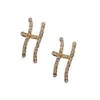 New Earrings Alloy Inlaid Zircon Earrings 26 English Alphabet Earrings Pendant Explosion Models Wholesale Nihaojewelry sku image 8