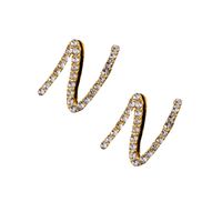 New Earrings Alloy Inlaid Zircon Earrings 26 English Alphabet Earrings Pendant Explosion Models Wholesale Nihaojewelry sku image 12