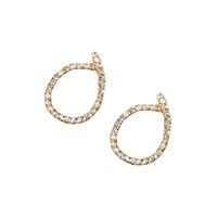 New Earrings Alloy Inlaid Zircon Earrings 26 English Alphabet Earrings Pendant Explosion Models Wholesale Nihaojewelry sku image 13