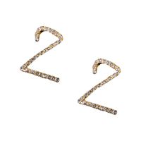 New Earrings Alloy Inlaid Zircon Earrings 26 English Alphabet Earrings Pendant Explosion Models Wholesale Nihaojewelry sku image 23