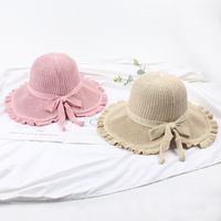 Fisherman Hat New Lotus Leaf Big Brim Hat Summer Bow Foldable Sunscreen Sun Hat Wholesale Nihaojewelry main image 3