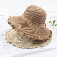 Fisherman Hat New Lotus Leaf Big Brim Hat Summer Bow Foldable Sunscreen Sun Hat Wholesale Nihaojewelry main image 4