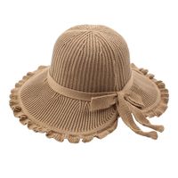 Fisherman Hat New Lotus Leaf Big Brim Hat Summer Bow Foldable Sunscreen Sun Hat Wholesale Nihaojewelry main image 6