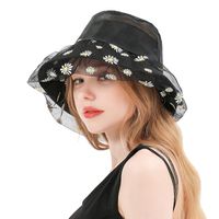 Hat Summer New Small Daisy Mesh Sun Hat Flowers Travel Leisure Fisherman Hat Wholesale Nihaojewelry main image 1