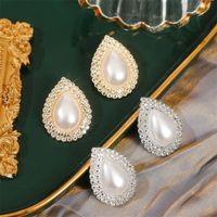 Geometric Drop Pearl Rhinestone Earrings New Trend Crystal Earrings Wholesale Nihaojewelry main image 1