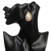 Geometric Drop Pearl Rhinestone Earrings New Trend Crystal Earrings Wholesale Nihaojewelry main image 3